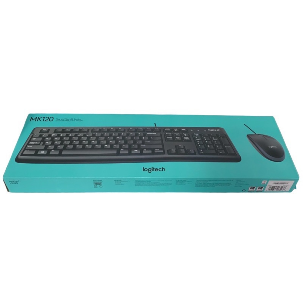Logitech Desktop MK120 Durable, Comfortable, USB Mouse and keyboard Combo.